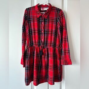 Mini Boden Girls Red Plaid Shirt Dress (Size 7-8)